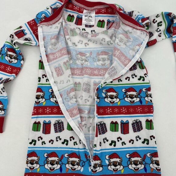Bucees Youth Size Small Zipper Christmas Pajama Thermal Waffle Knit One Piece - Picture 5 of 7